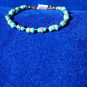 Vibrant Turquoise Beaded Bracelet